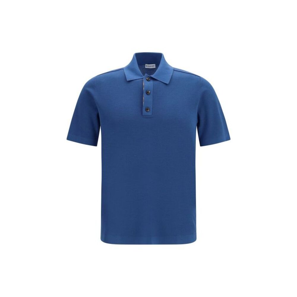 Burberry Blue Wool Oves Aries Polo Men's Shirt